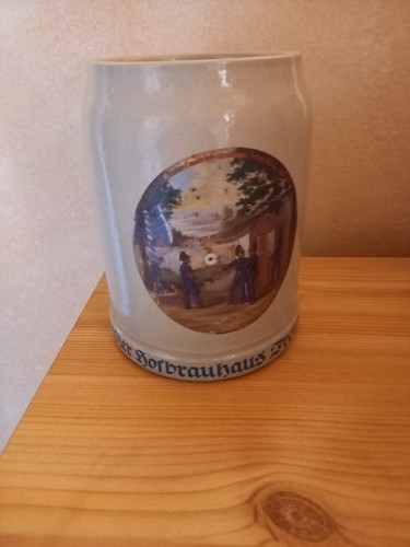 Alter bierkrug steingut 5 - bierkrug,, 0,5