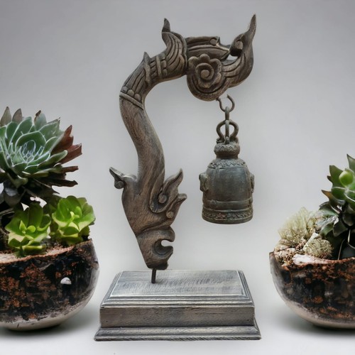 Bronze tempelglocke massivholz - bronze,