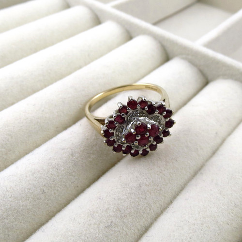 Vintage cluster ring kt - cluster-ring,