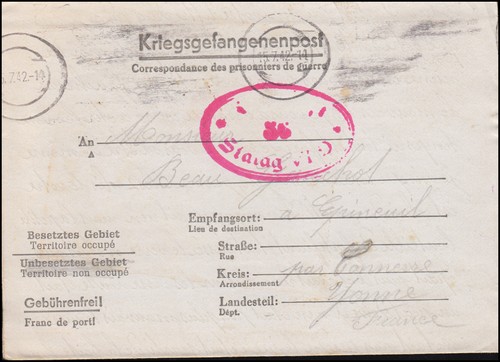 Kriegsgefangenenpost stalag - kriegsgefangenenpost, vi