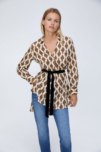Zara bedruckte oversize bluse - oversize,