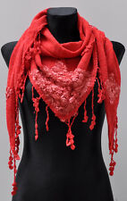 Dreieckstuch Halstuch Schal Stola Damen Fransen Faltens​chal Cotton Blumendekor