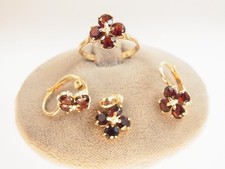 Schönes Granat Blüten Set