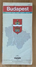 Stadtplan/Faltkarte von Budapest Stand 1990 in ungarischer Sprache