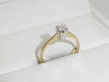 585 Gelbgold 14K Gold Ring 0,1 ct Diamant 2,22 g Verlobung RG 53 - 16,8mm 9659