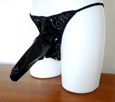 PVC Sheath Briefs Mens Shiny