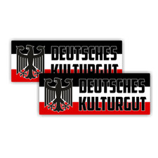 2x Deutsches KULTURGUT Aufkleber Oldschhol Sticker German Auto Car Oldtimer KULT