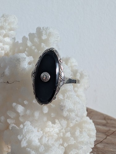 Art deco onyx diamant ring - deco,