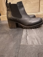 Coole Leder Stiefeletten Stiefel Boots 39 38 Schwarz