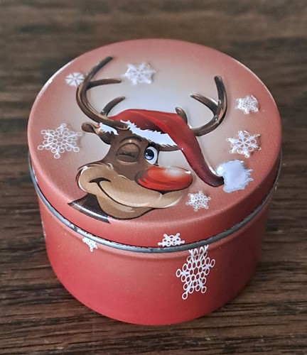 Alte kleine blechdose rentier - blechdose,