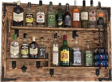 Bar-Wandregal für Zuhause. Hängende hölzerne rustikale handgemachte Bar 112x72cm