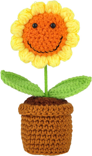 Künstliche häkel sonnenblume - künstliche, häkel-sonnenblume