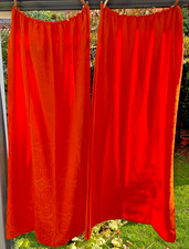 Vorhang 2 Stück original 70er Vintage Retro. Orange Stoff 230 x 200cm