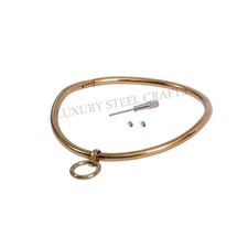 8mm Goldener Damen Edelstahl Halsreif gebogener der O abschließbar