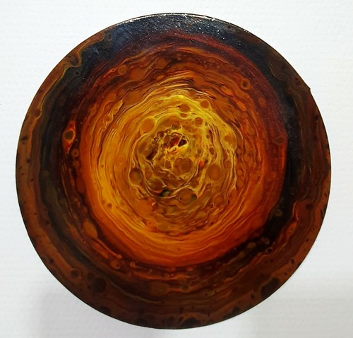 Original rundes acrylbild - original, ∅