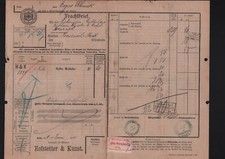 Frachtbrief 1904, Hofstetter & Kunst Hohlglas von HÖHR nach KREUZNACH-STADT