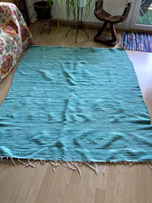 türkisfarbener Flickenteppich 140 cm x 170 cm aus Portugal