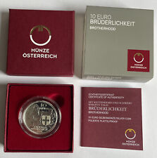 10 Euro Silber PP, Österreich 2021, Mit Kettenhemd und Schwert „Brüderlichkeit"