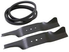 2x SECURA High-Lift Messer + Keilriemen Set passend für MTD Rasentraktor 742-050