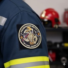 Stickerei Patch Feuerwache Deutz Zu Land, Wasser und Luft Feuerwehr Deutschland 🦆🔥
