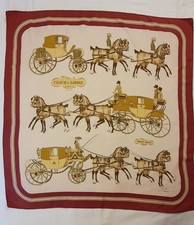Hermes Seidentuch Carré,  Coach & Saddle, Rot Beige 90x90