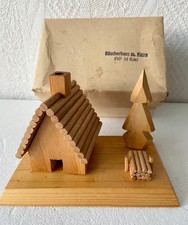 Räucherhaus Holzhütte m. Fichte 14 x 9 x 10  Massivholz Natur OVP DDR Erzgebirge