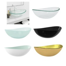 Hartglas Oval Waschbecken
