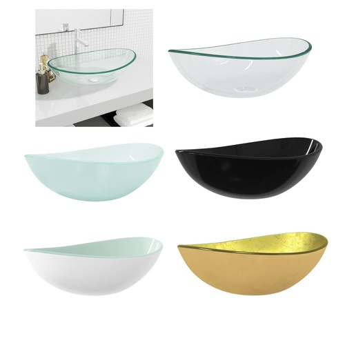Hartglas oval waschbecken - hartglas,