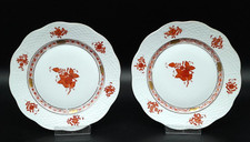 Herend Ungarn Apponyi orange 2 Kuchenteller Nr. 517 Handmalerei Teller 19 cm