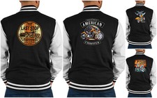 Herren College Jacke - Biker / Chopper / Custom Motiv -  Collegejacke Männer