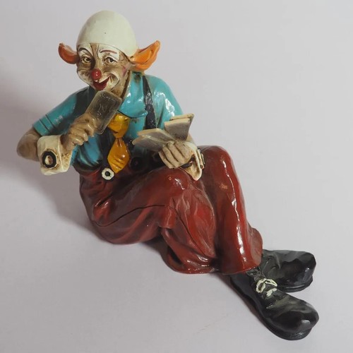 Vintage clown figur sitzend - clown,