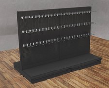 Gondelregal Metallregal Mittelraumgondel Verkaufsregal 145x200 cm HxB ink. Haken