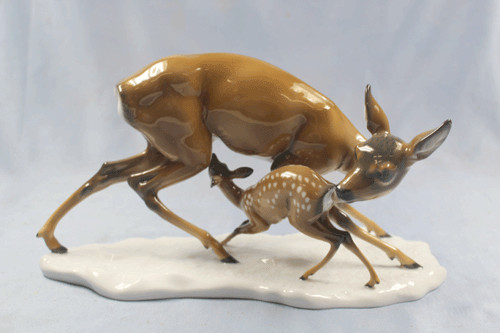 Reh mit kitz - kitz, porzellanfigur