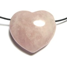 Herz gebohrt Rosenquarz 35 mm