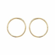 Original 9CT Gelbgold 12MM Klappschließe Ohrringe Solid 9 Karat Gold Dick 0.9m