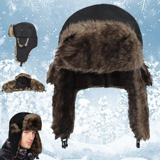 Wintermütze, Warme Fliegermütze Trappermütze mit Ohrenklappen für Herren Damen