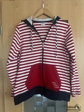 Schicke maritime Kapuzen Sweatjacke, Gr. XL, Wind, Blau-Weiß-Rot gestreift!