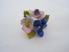 Vintage Brosche Knochenporzellan Bone China England Blumenbrosche Floral 