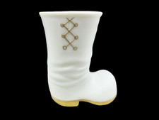 Weihnachtsstiefel  ROSENTHAL Studio Haus Bisquit  weiß/ gold ca. 13,5 cm