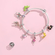 Charms Anhänger Silber 925 Charm Armband Flamingo Giraffe Ente Kamel Pferd Tiere