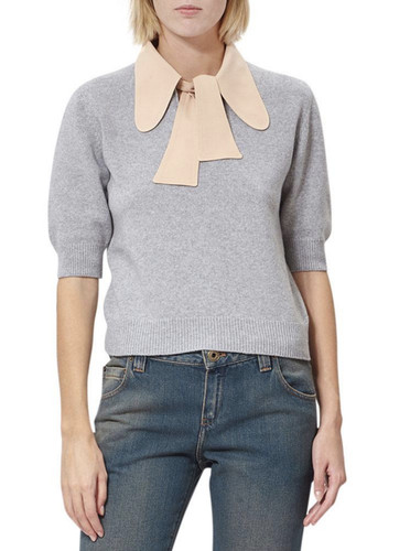 Chloé gray pussy bow collar - gray,