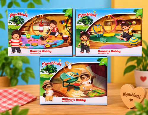 Monchhichi 3er set hanae - set:,