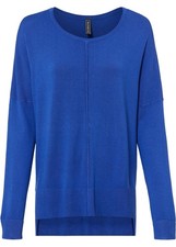 Oversize-Strickpullover Gr. 36/38 Edelsteinblau Damen Langarm Sweater Neu