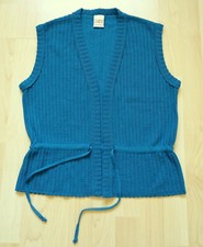 Exkl. 70er Jahre LUCIA Weste Strick Gr.38 Damen wie neu Petrol Blau Wollmischung