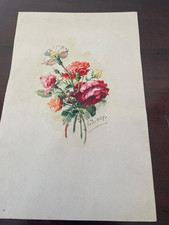 Blumen Aquarell E Burger 1907