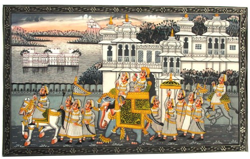 Seidenmalerei udaipur palast - udaipur,