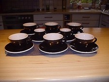 6 Cappuccino- und 2 Espresso-Tassen+UT ACF Italy - AZUL - schwarz