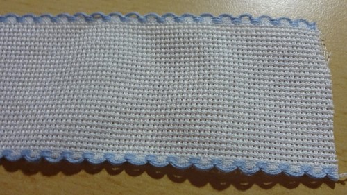 Stickband aidastoff weiß mit - stickband,