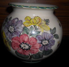 Keramik-Blumenvase- rund -