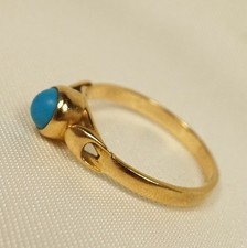 russischer Türkis Ring 583 Rotgold Gold um 1980 / CU 330(67)